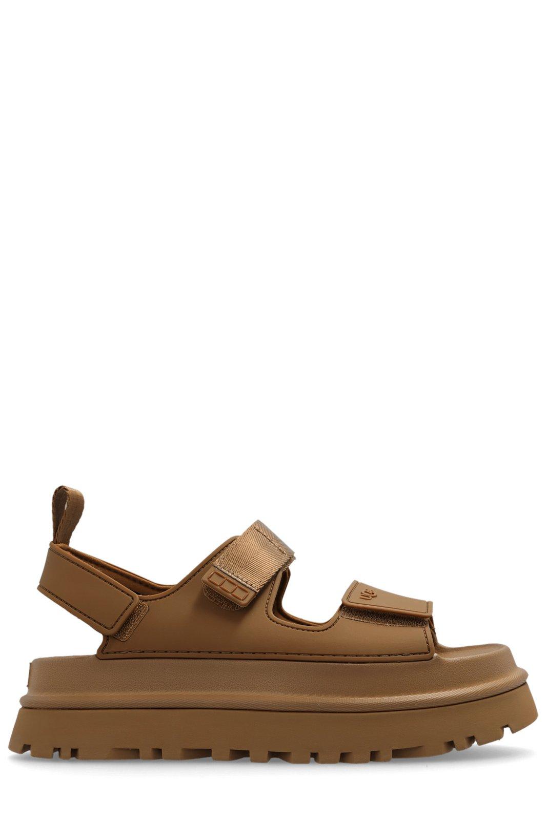 Golden Glow Logo-embossed Touch-strap Sandals
