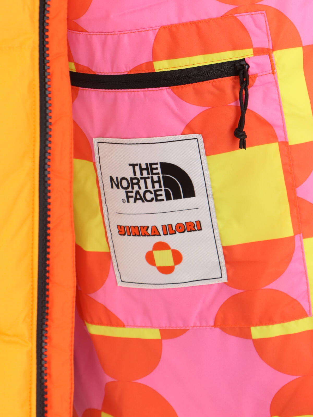 The North Face Color-block Down Vest With Removable Hood In Orange