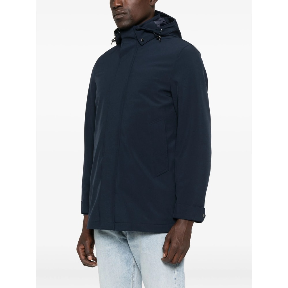 Woolrich Soft Shell Coat Barrow Mact Melton Blue In Blue
