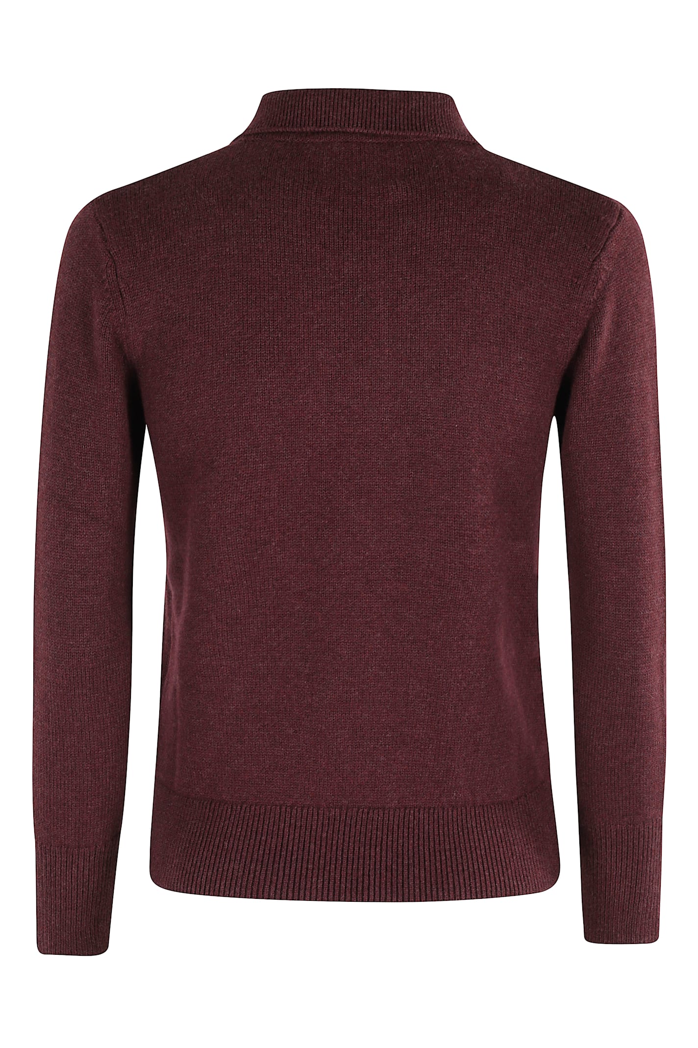 Isabel Marant Étoile Burgundy Cotton-wool Blend Sweater With Classic Collar And Logo In Purple