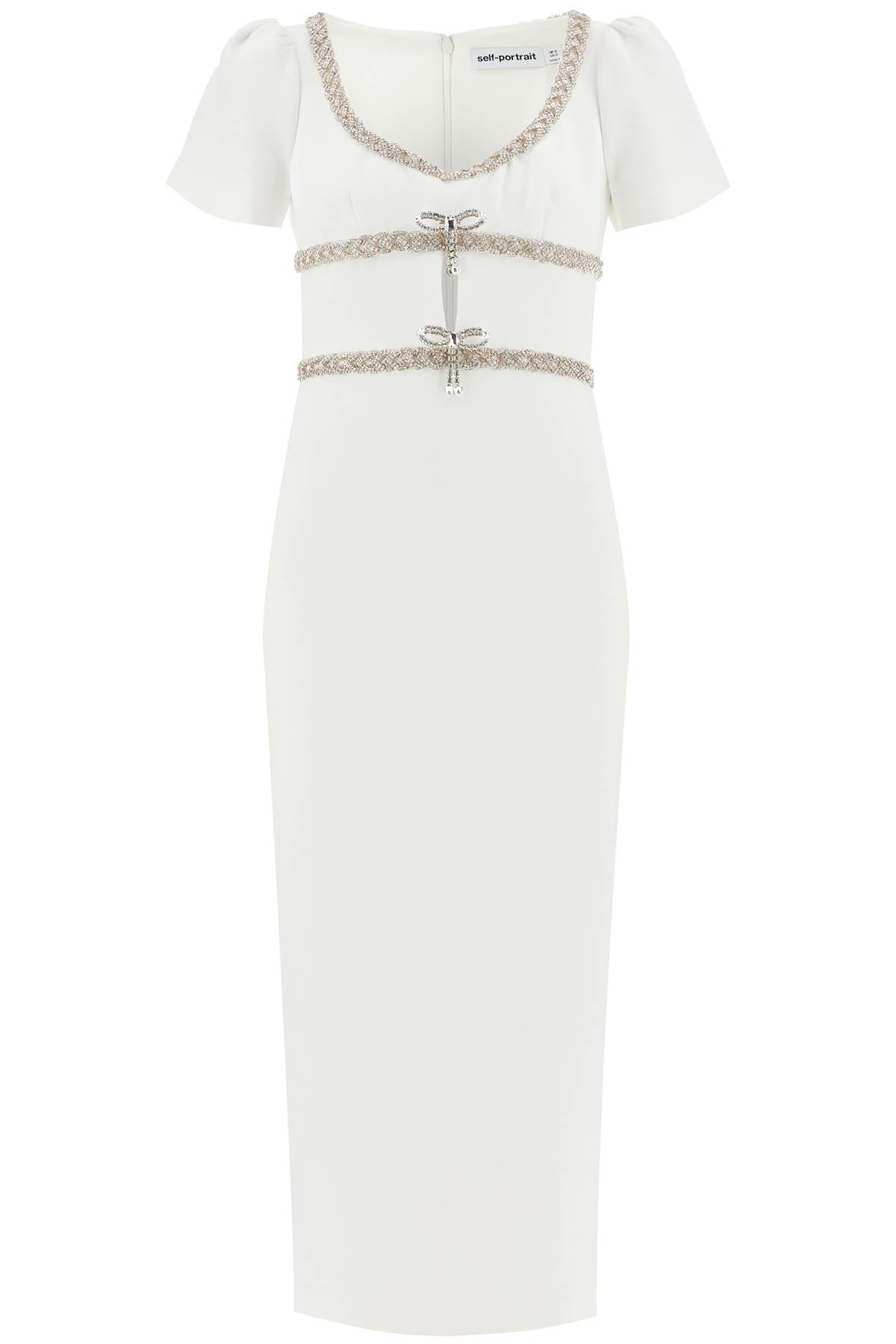SELF-PORTRAIT DIAMOND MIDI DRESS IN CREPE
