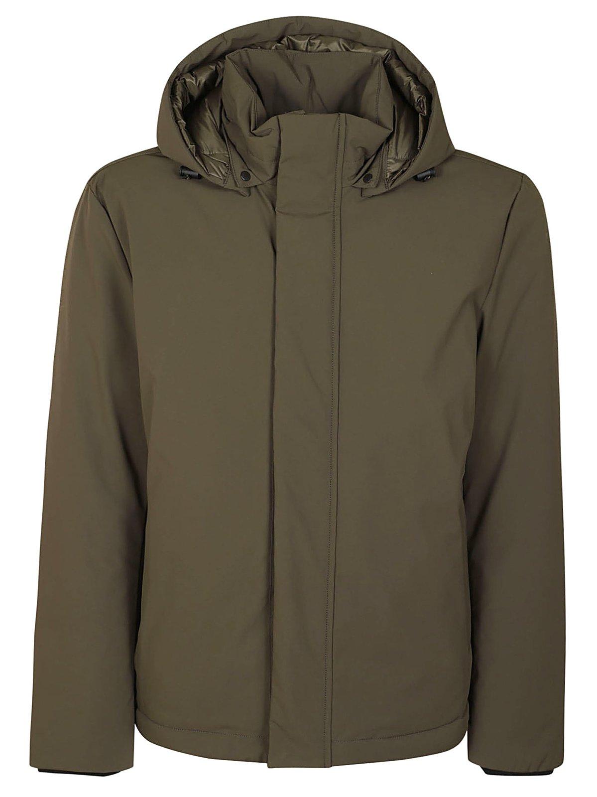 Shop Woolrich Padded Detachable Hooded Jacket In Green