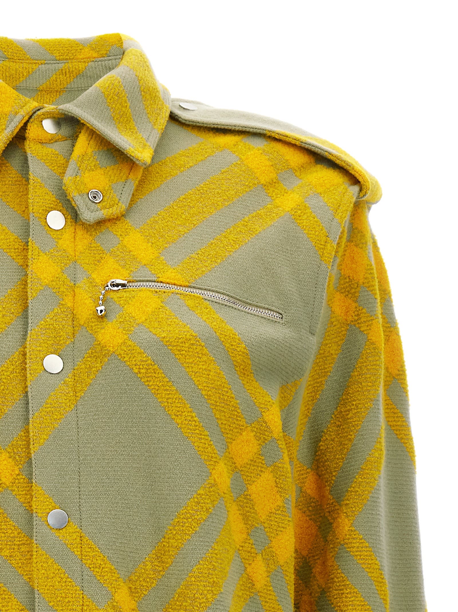 Burberry Women Shirt With Check Pattern In Yellow