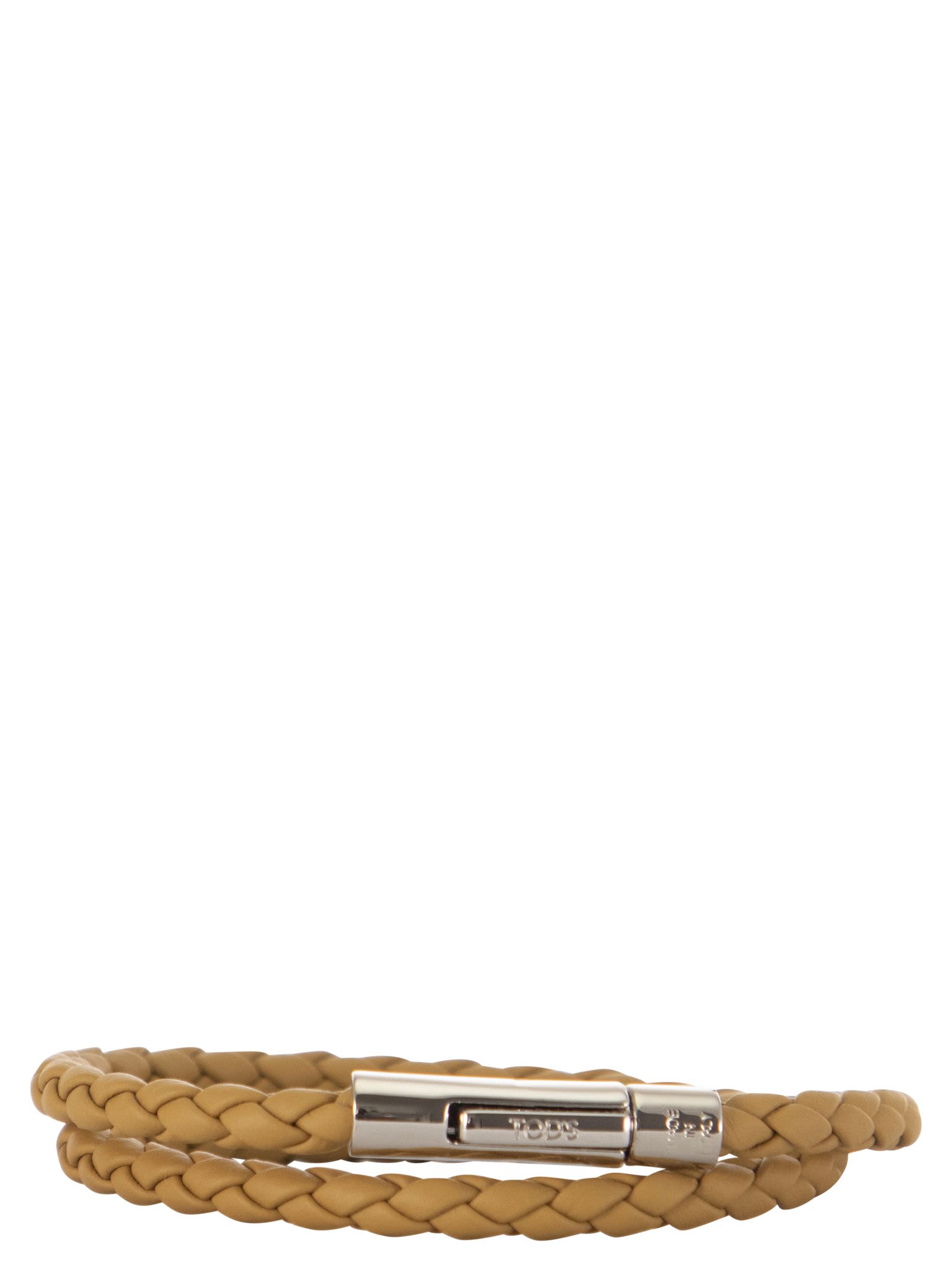 Shop Tod's Mycolors 2-turn Leather Bracelet In Yellow