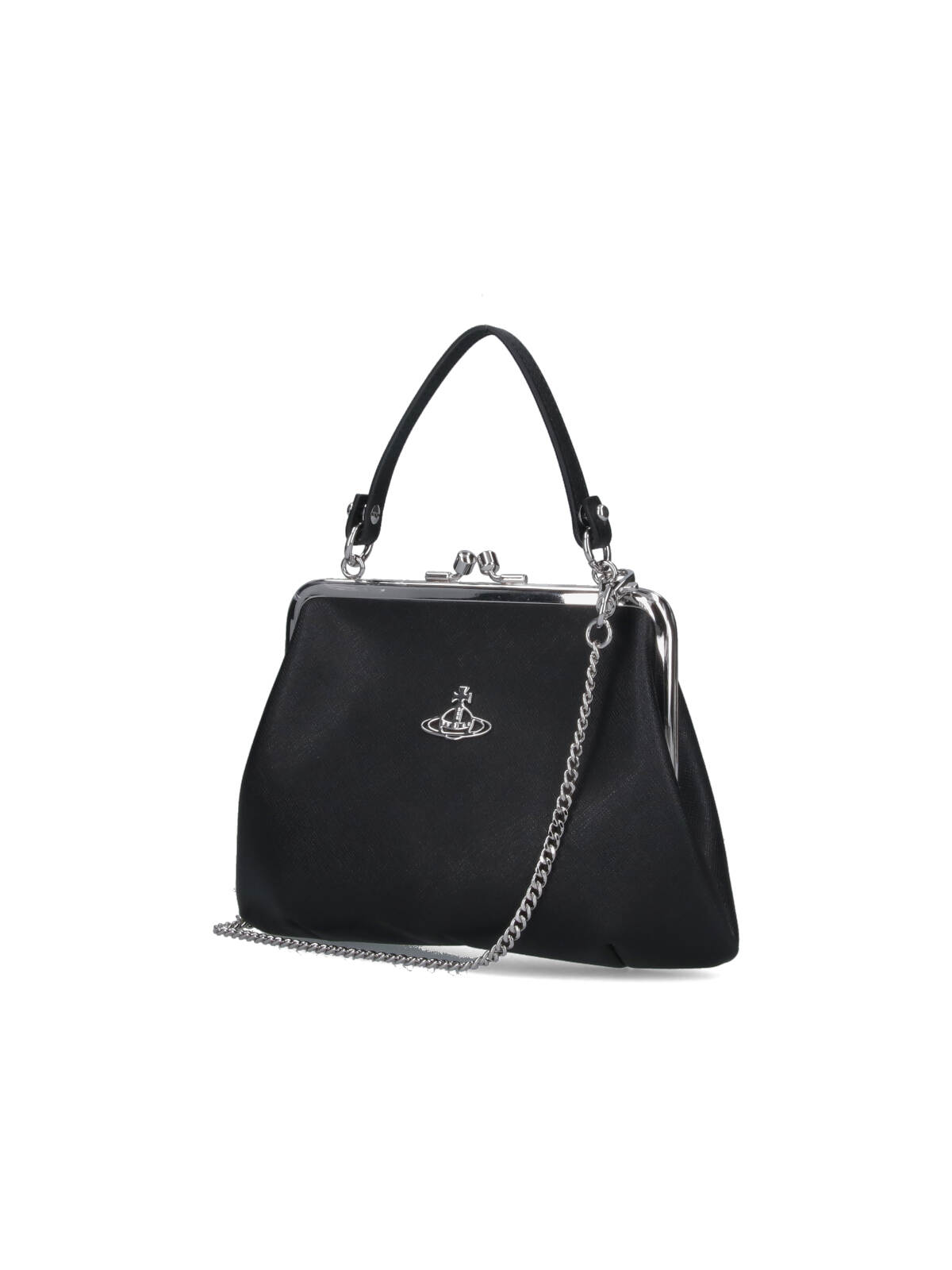 Vivienne Westwood Logo Plaque Chained Tote Bag In Black