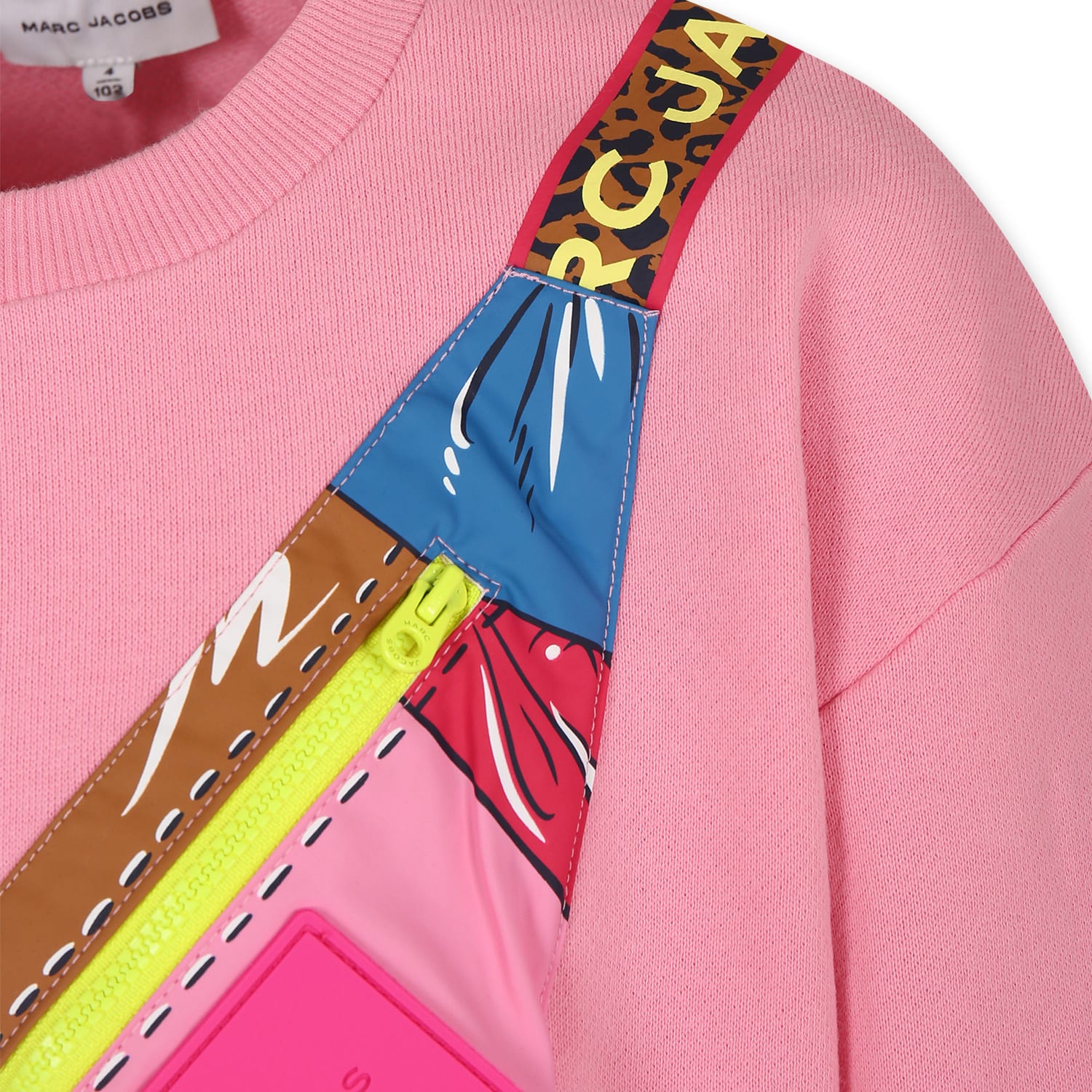 Shop Marc Jacobs Pink Sweatshirt For Girl Belt Bag Print