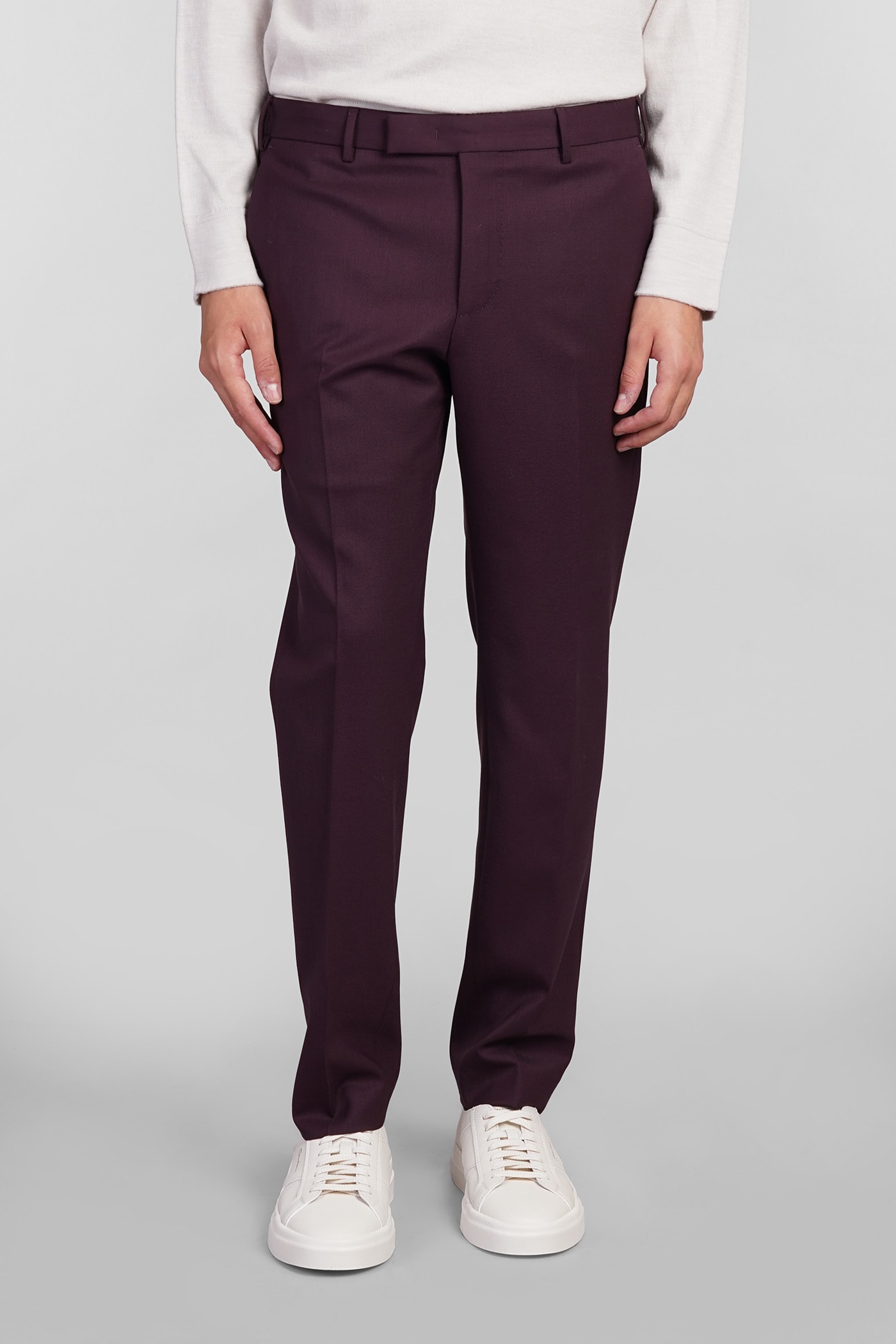 PT TORINO PANTS IN BORDEAUX WOOL 