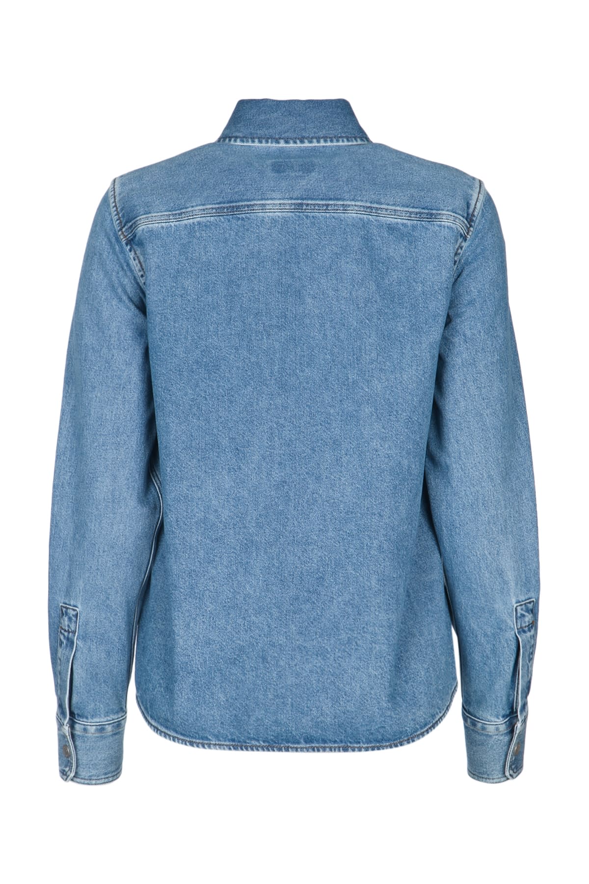 Jacob Cohen Women Western Cotton Denim Shirt In Blue