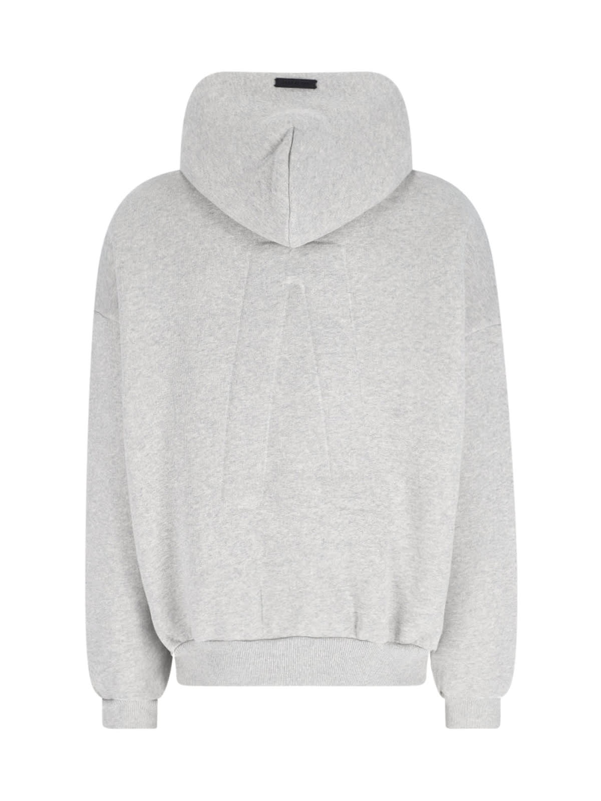 Fear Of God Grey Oversized Zipped Hoodie In Gray