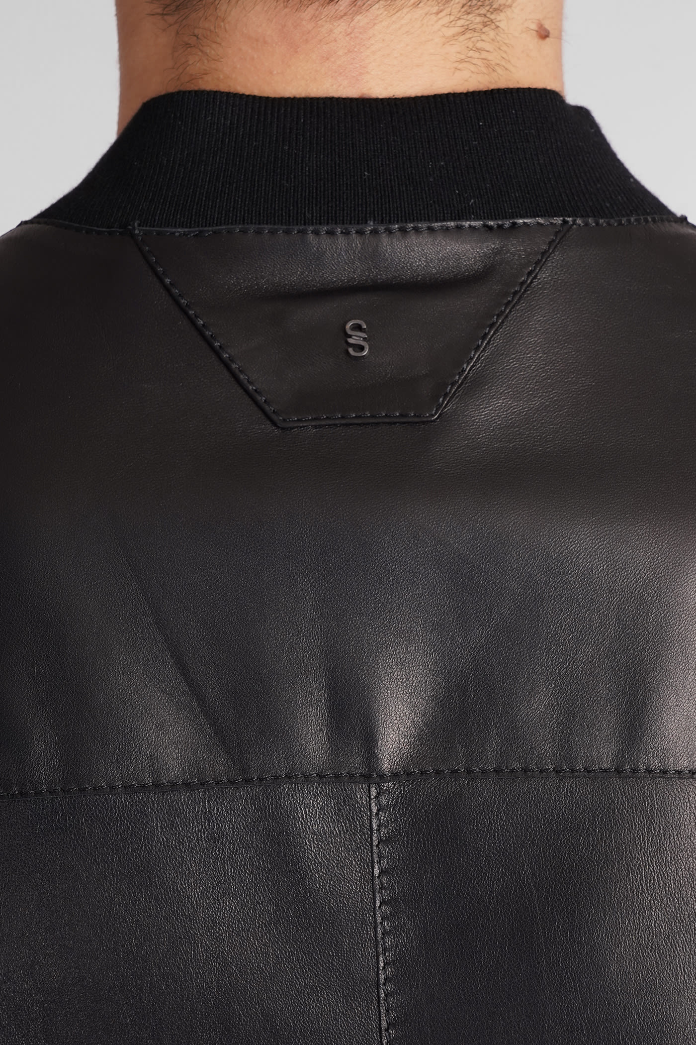Shop Salvatore Santoro Bomber In Black Leather