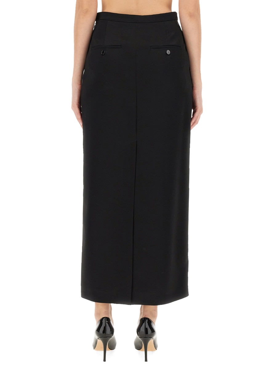 Shop Lanvin Long Skirt In Black