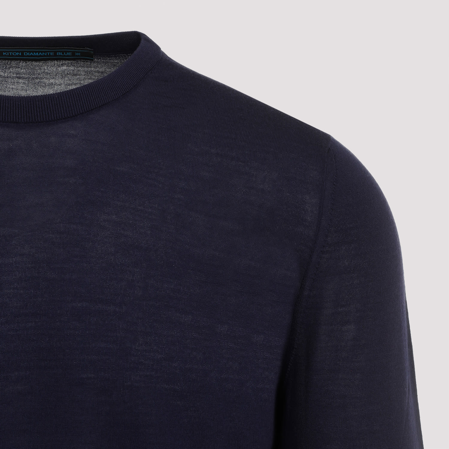 Shop Kiton Wool Pullover In Blu Navy