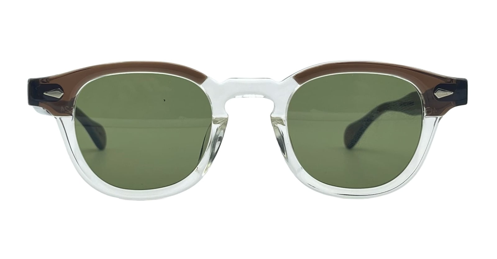 Julius Tart Optical Ar 46x24 - Brown Crystal Brow / Green Lens Sunglasses In Multi