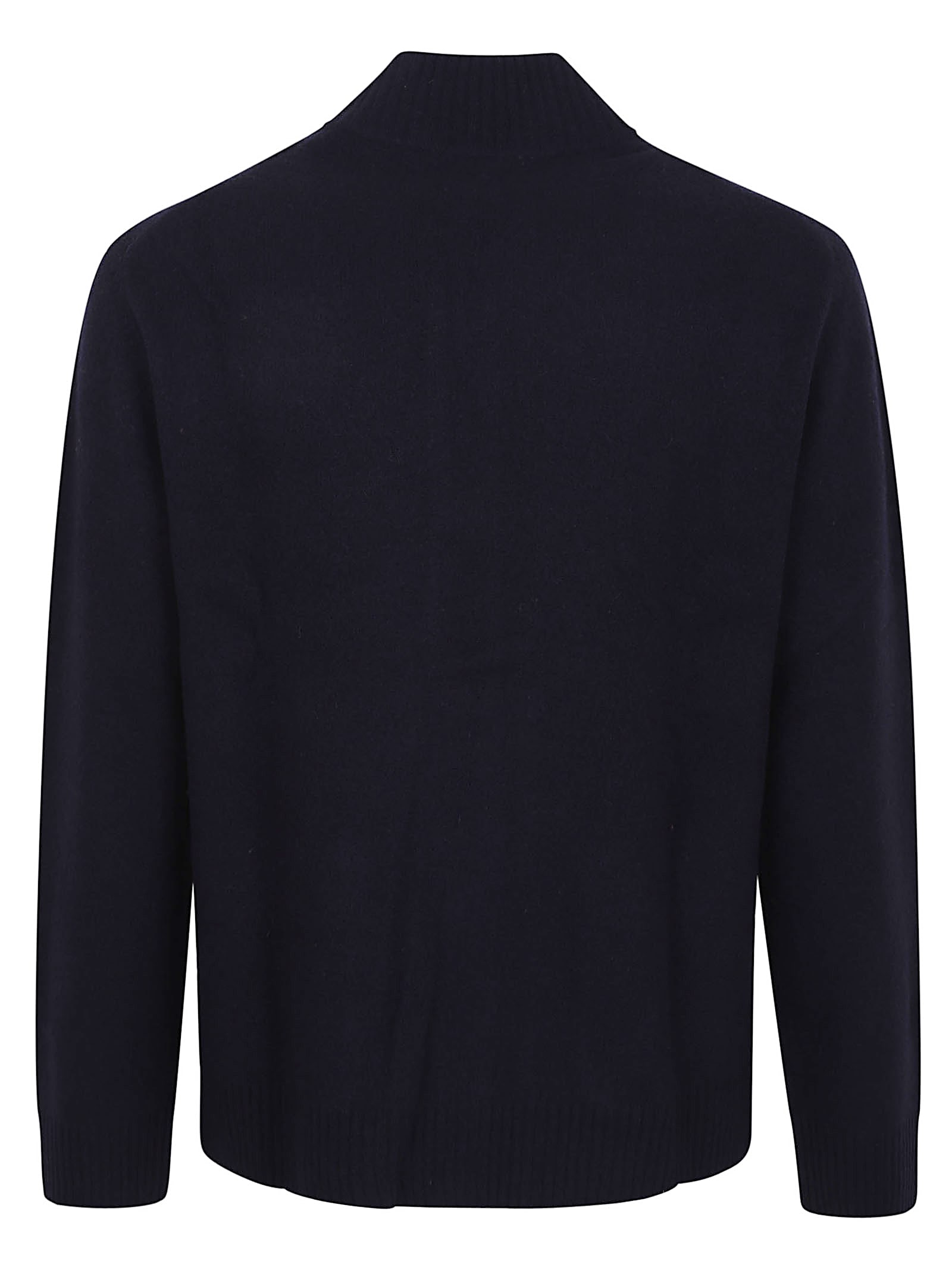Ballantyne Textured Wool Cardigan With Stand-up Collar In Black