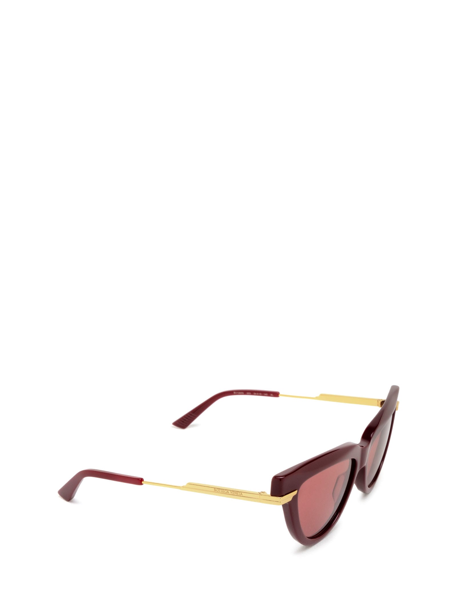 Shop Bottega Veneta Bv1265s Burgundy Sunglasses