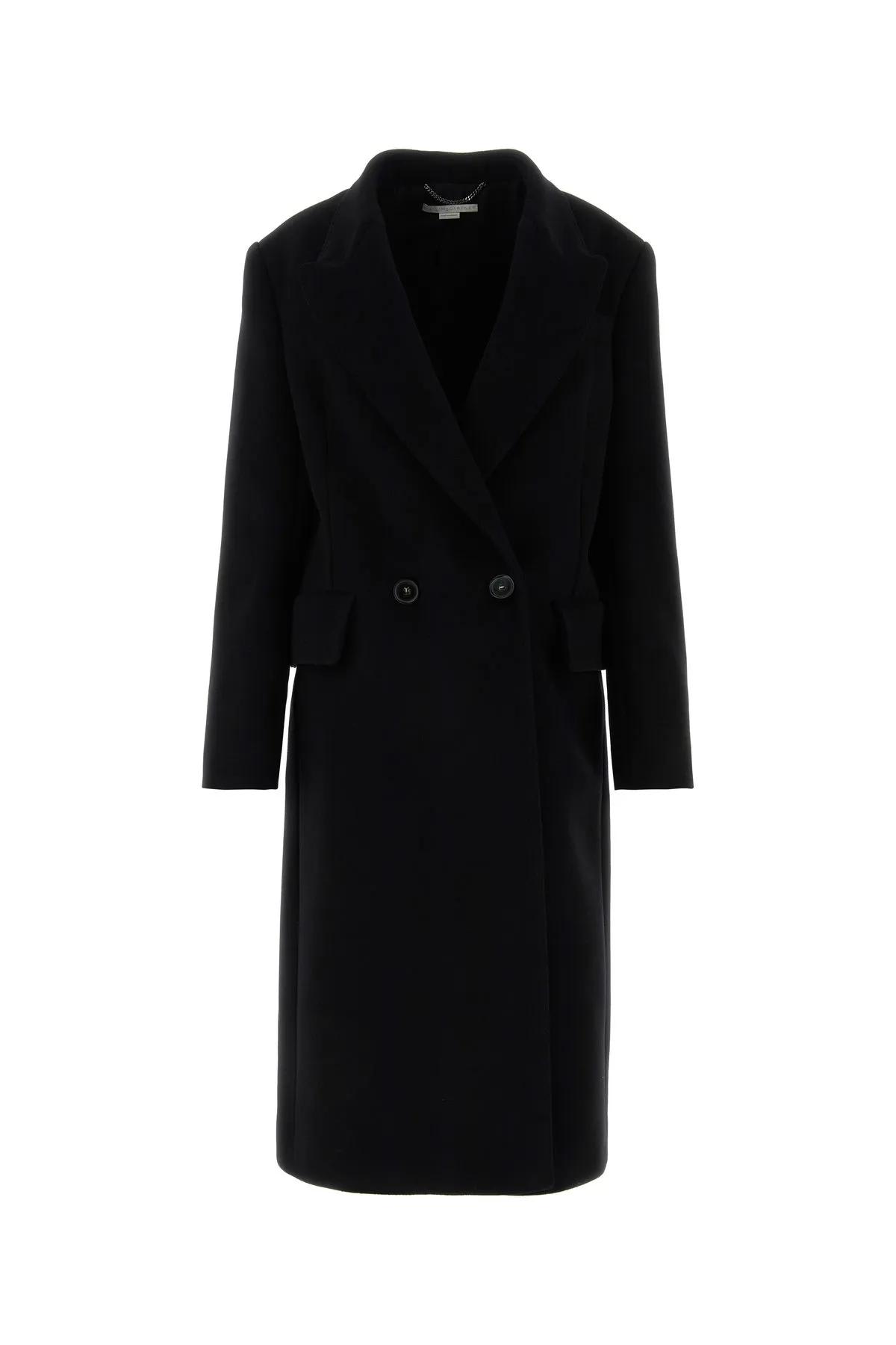 Shop Stella Mccartney Black Wool Coat