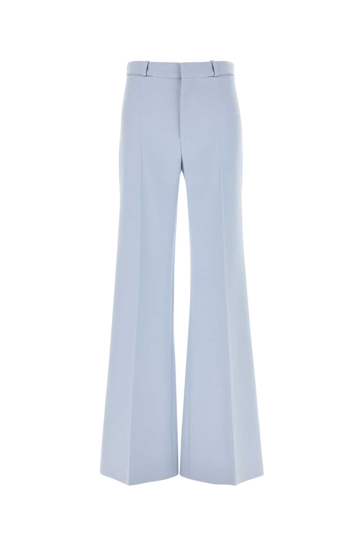 Chloé Pastel Light Blue Crepe Palazzo Pant