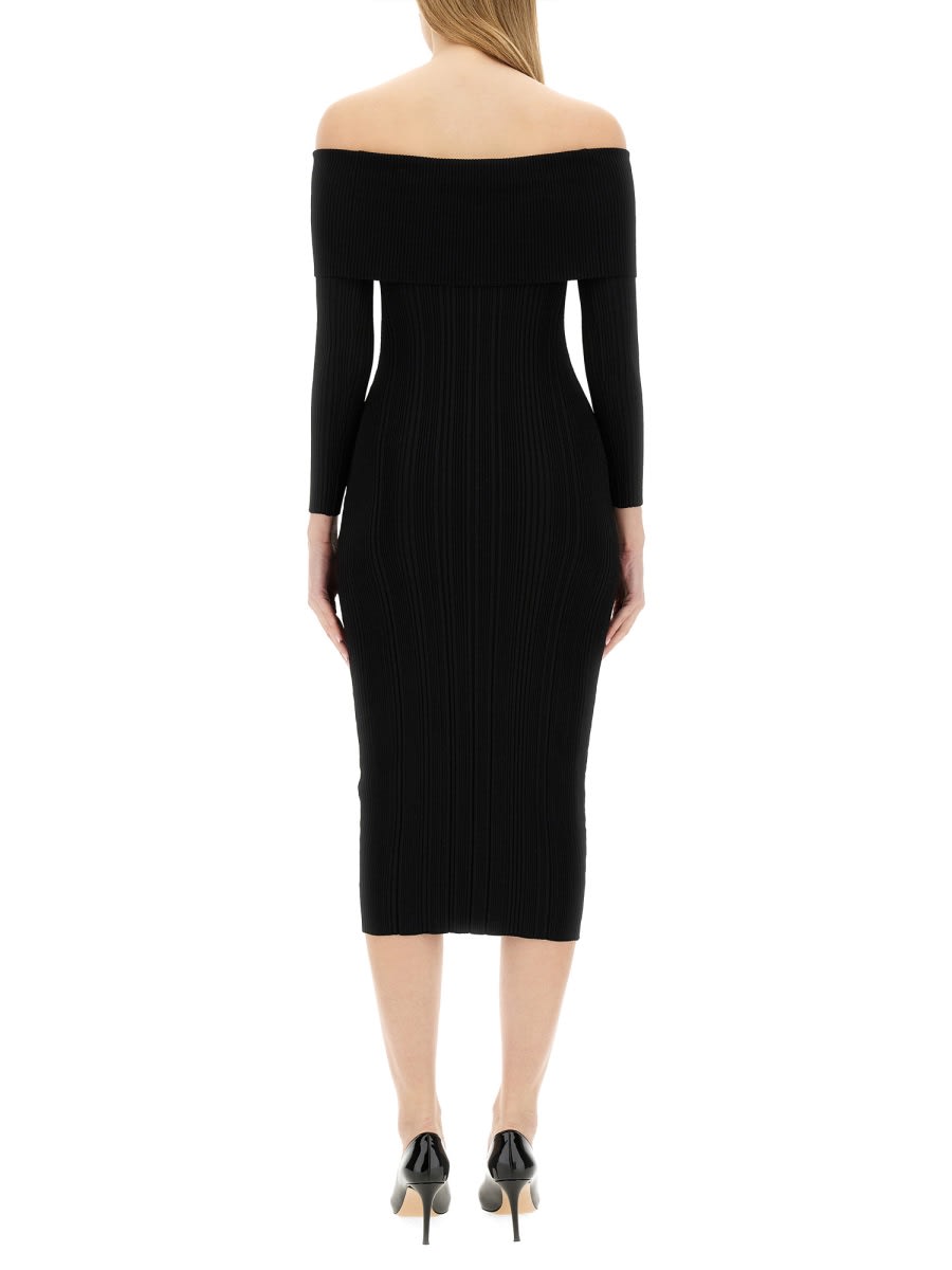 Shop Self-portrait Dress With Bare Shoulders In Black