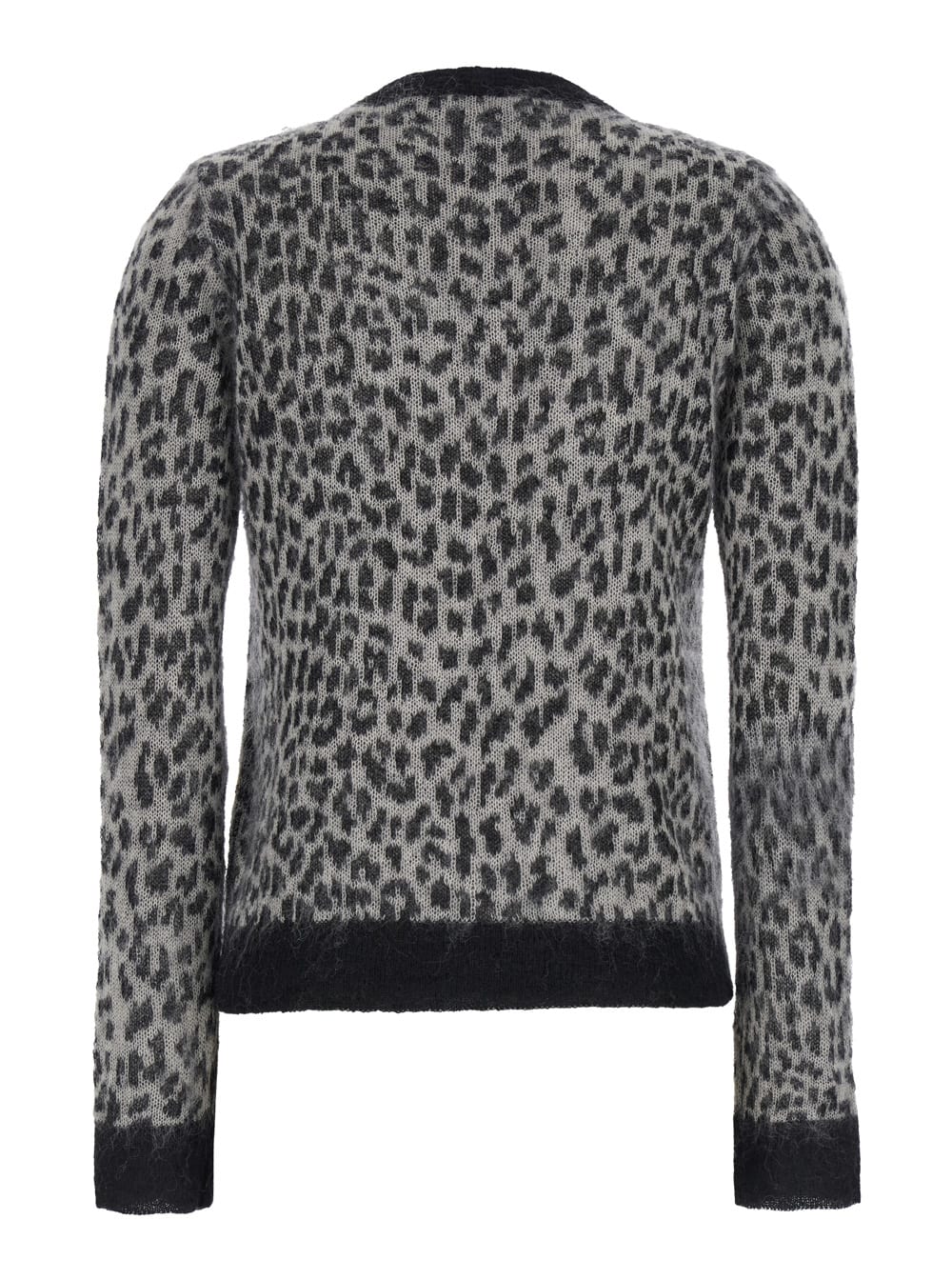 Max Mara Abadan Maglia Giro Jacquard Animalier In Brown