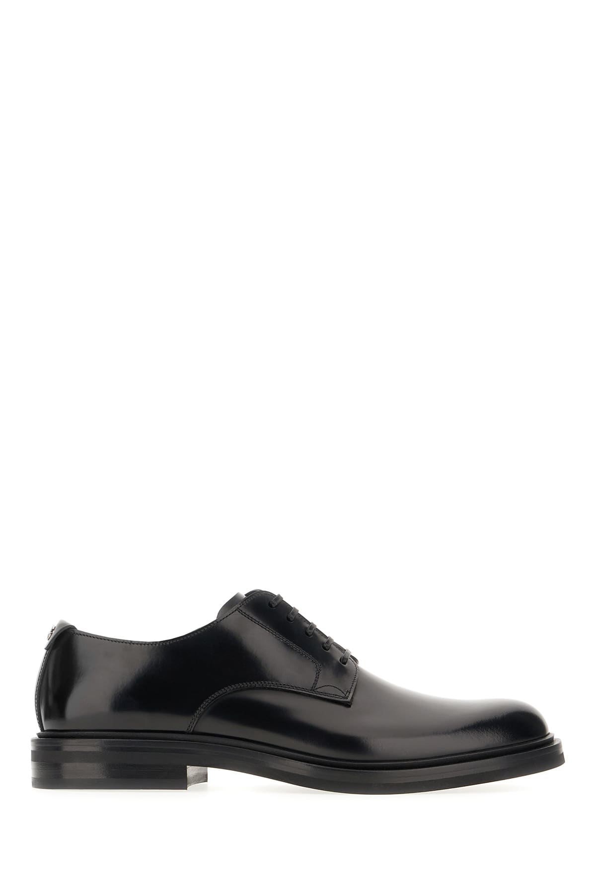 Dolce & Gabbana Black Leather Lace-up Shoes In Nero