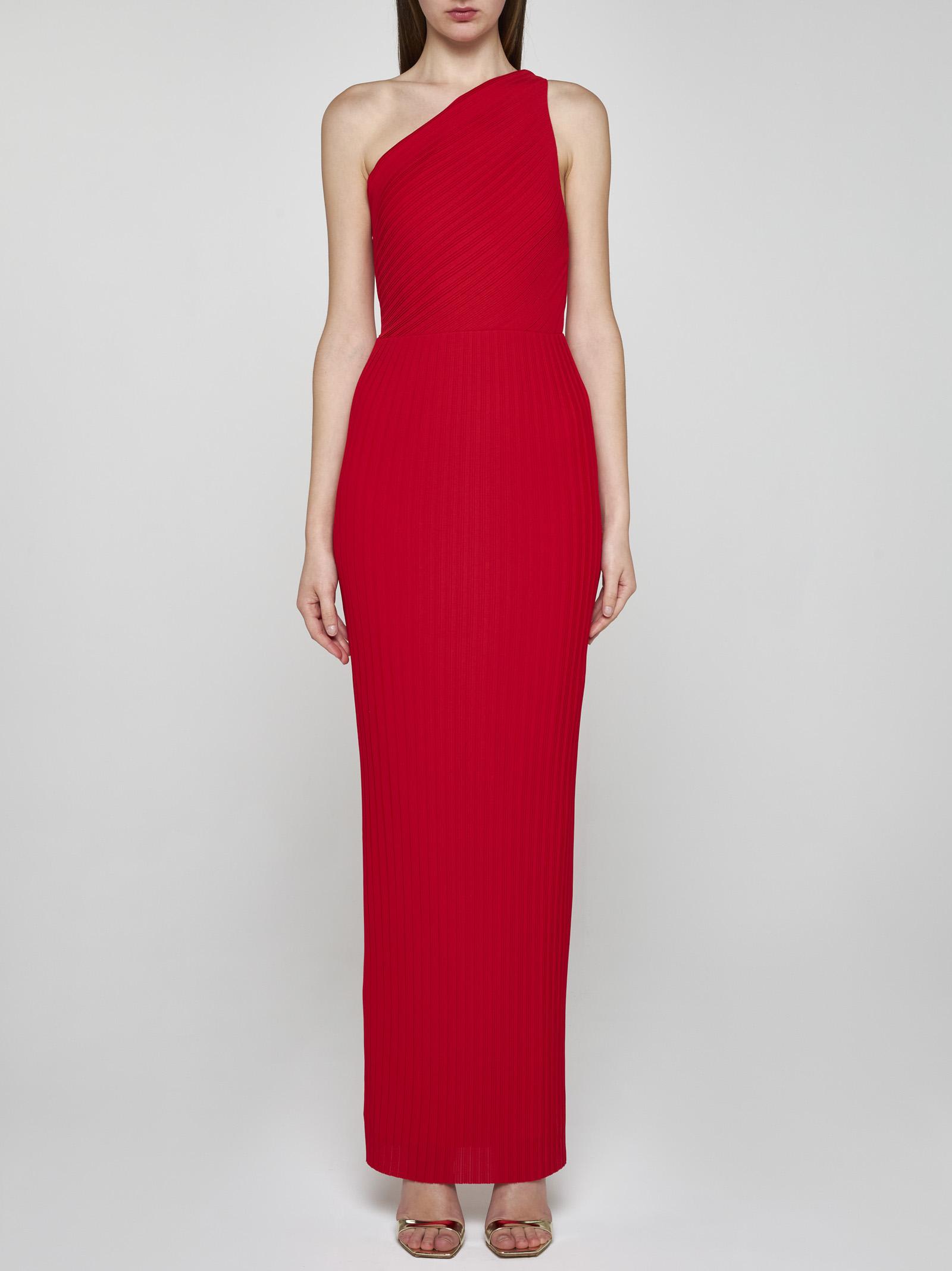 Shop Solace London Adira One-shoulder Maxi Dress In Red