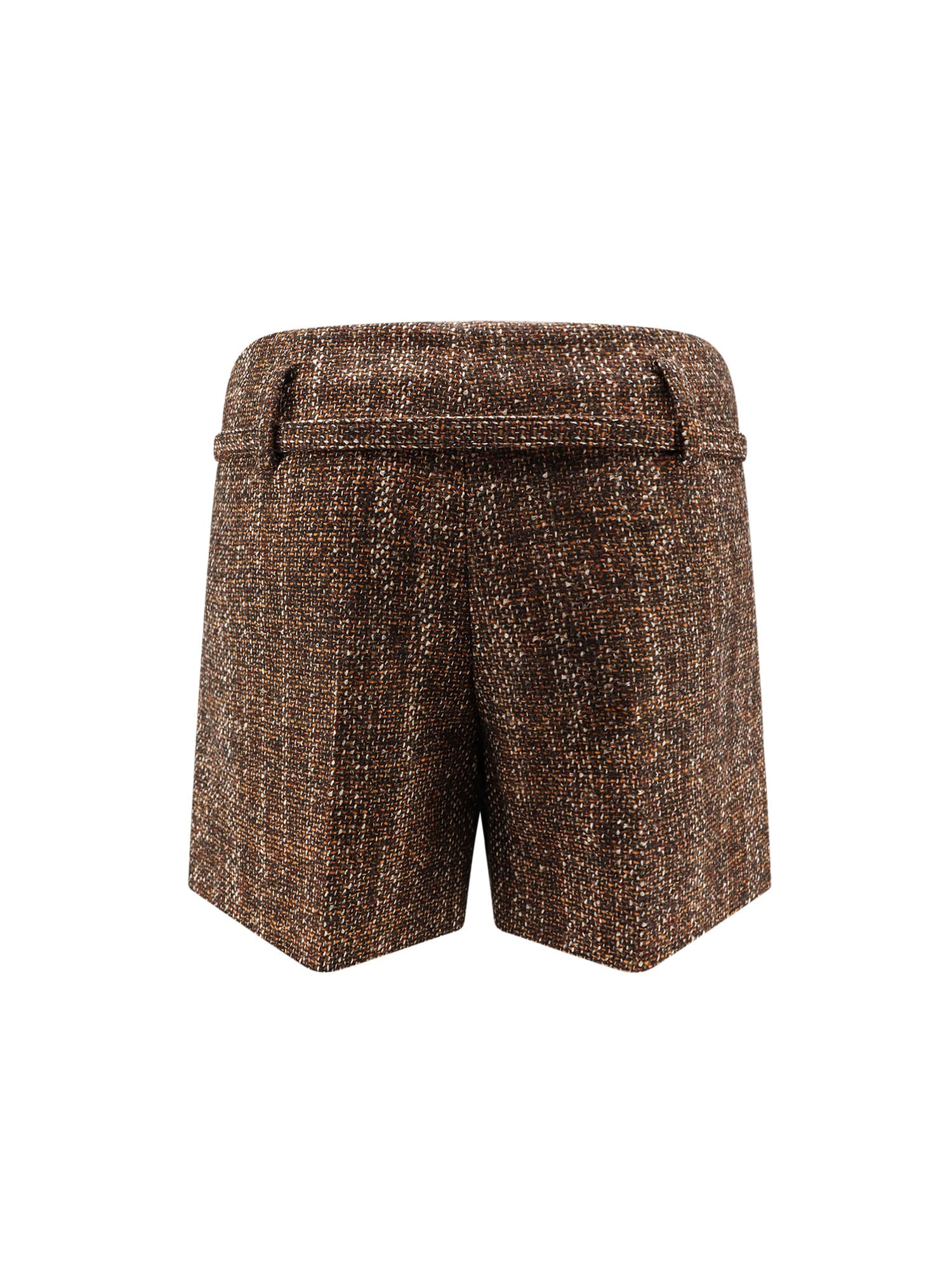 Fendi Women Alpaca And Wool Shorts In Brown