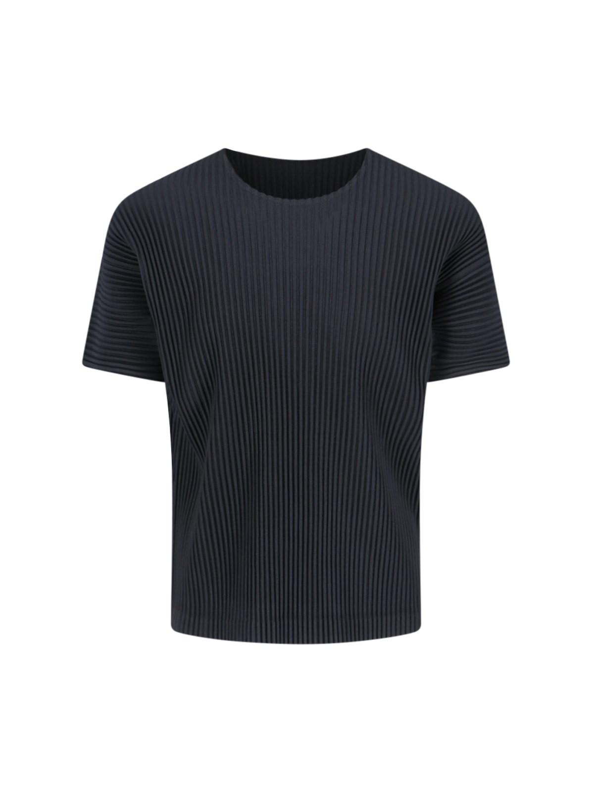 Shop Issey Miyake Pleated T-shirt In Black