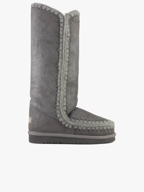 Shop Mou Grey Eskimo Boots In Gray