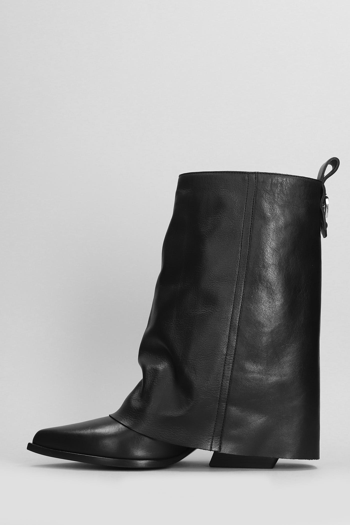 Shop Elena Iachi Texan Ankle Boots In Black Leather