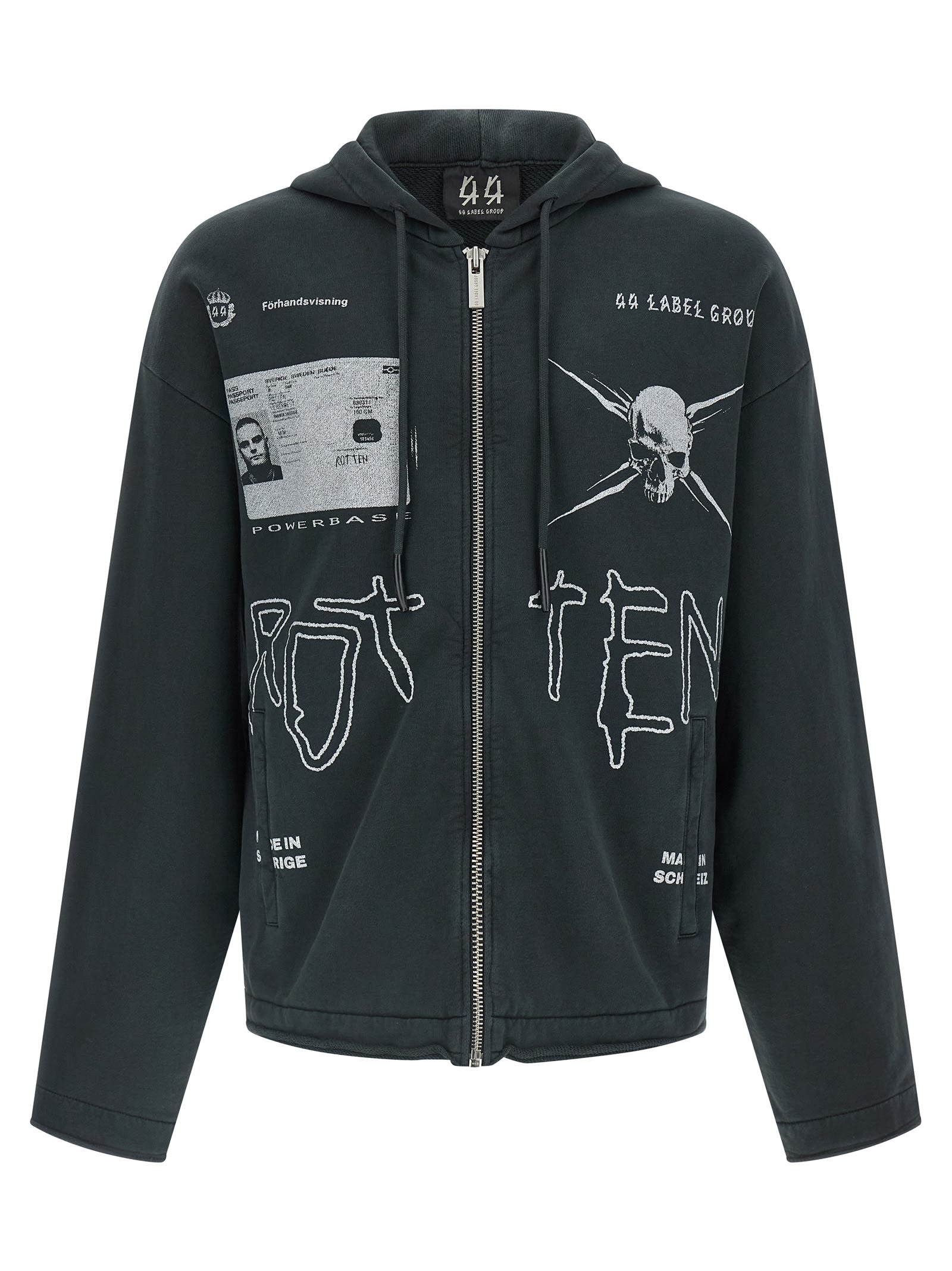 44 Label Group Commission Raw-cut Zip Hoodie In Multi