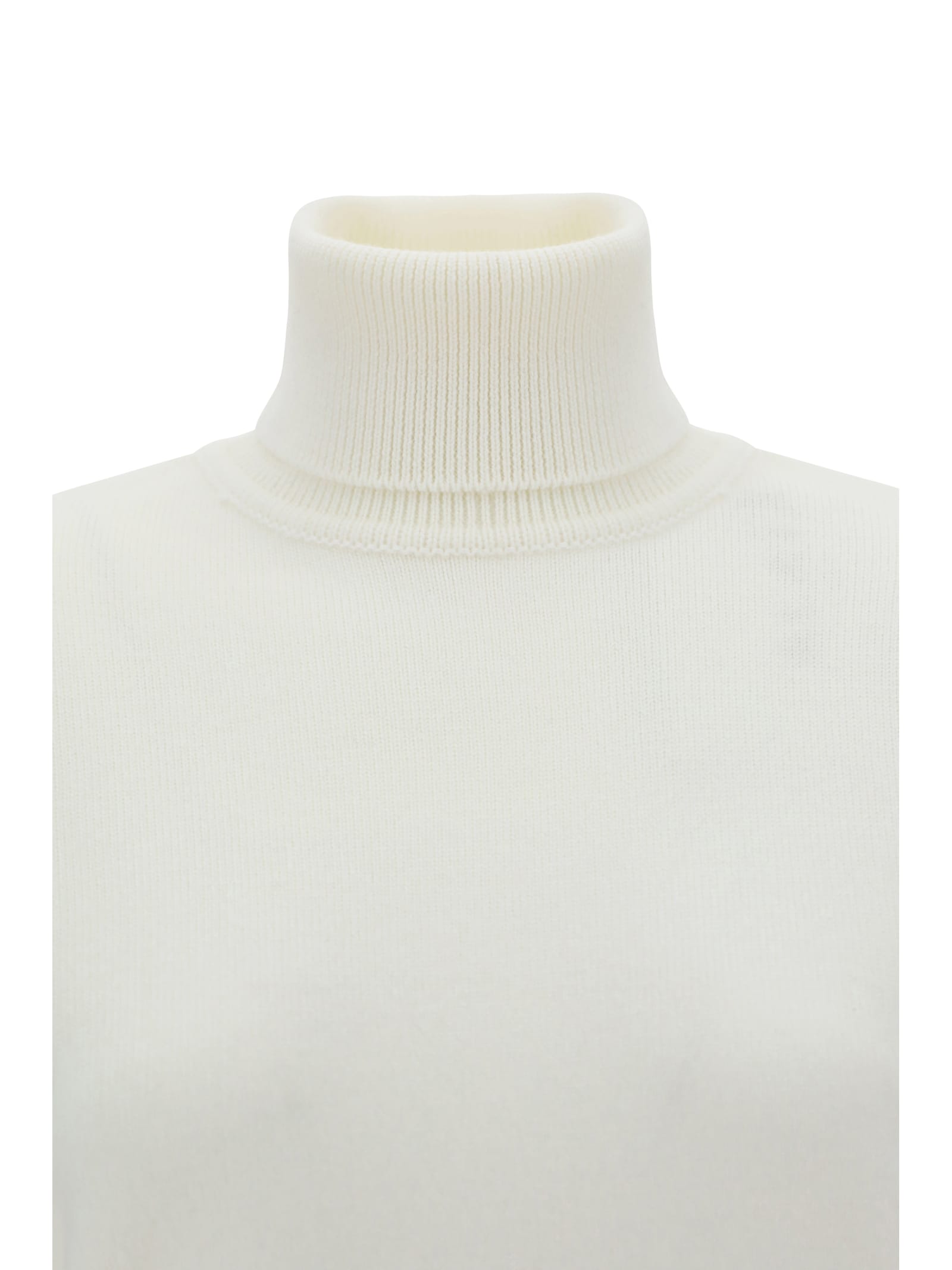 Shop Alaïa Turtleneck Sweater In Blanc Naturel