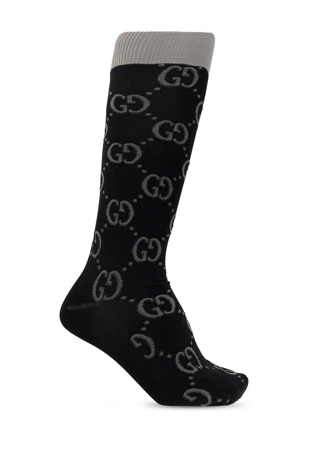Gucci Gg Knit Socks In Nero