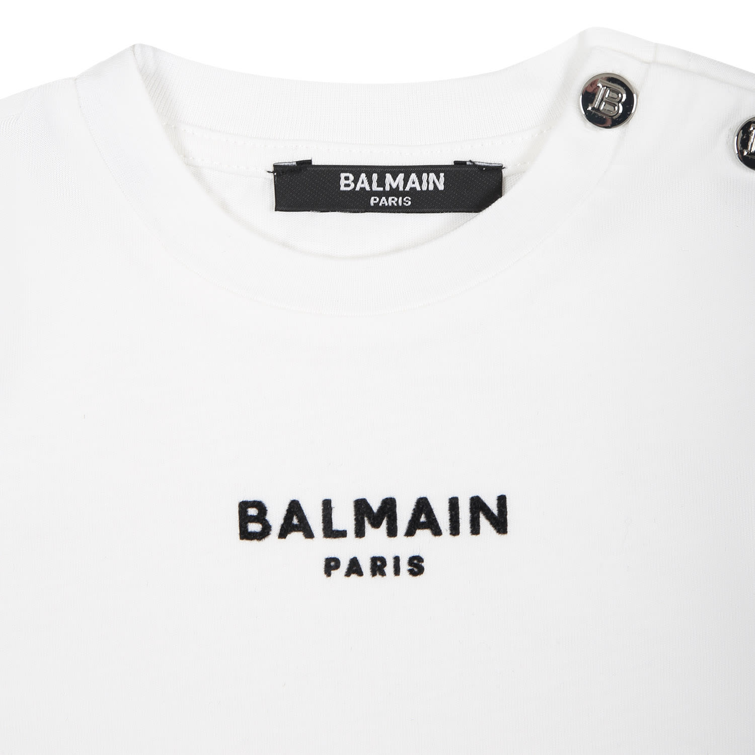 Balmain White T-shirt For Babies With Logo In White