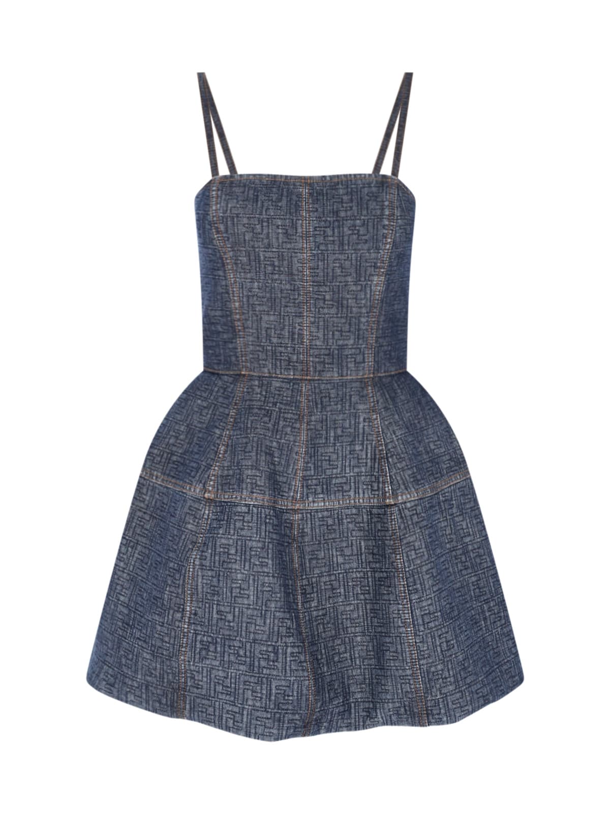 Fendi Mini Dress Ff In Blue