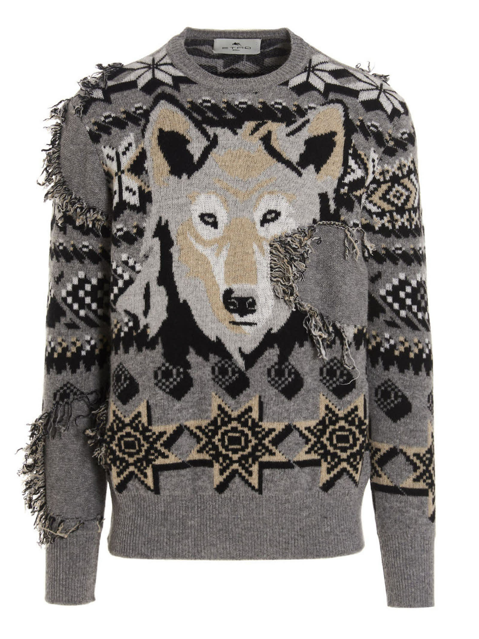 Shop Etro Lupo Sweater In Grey