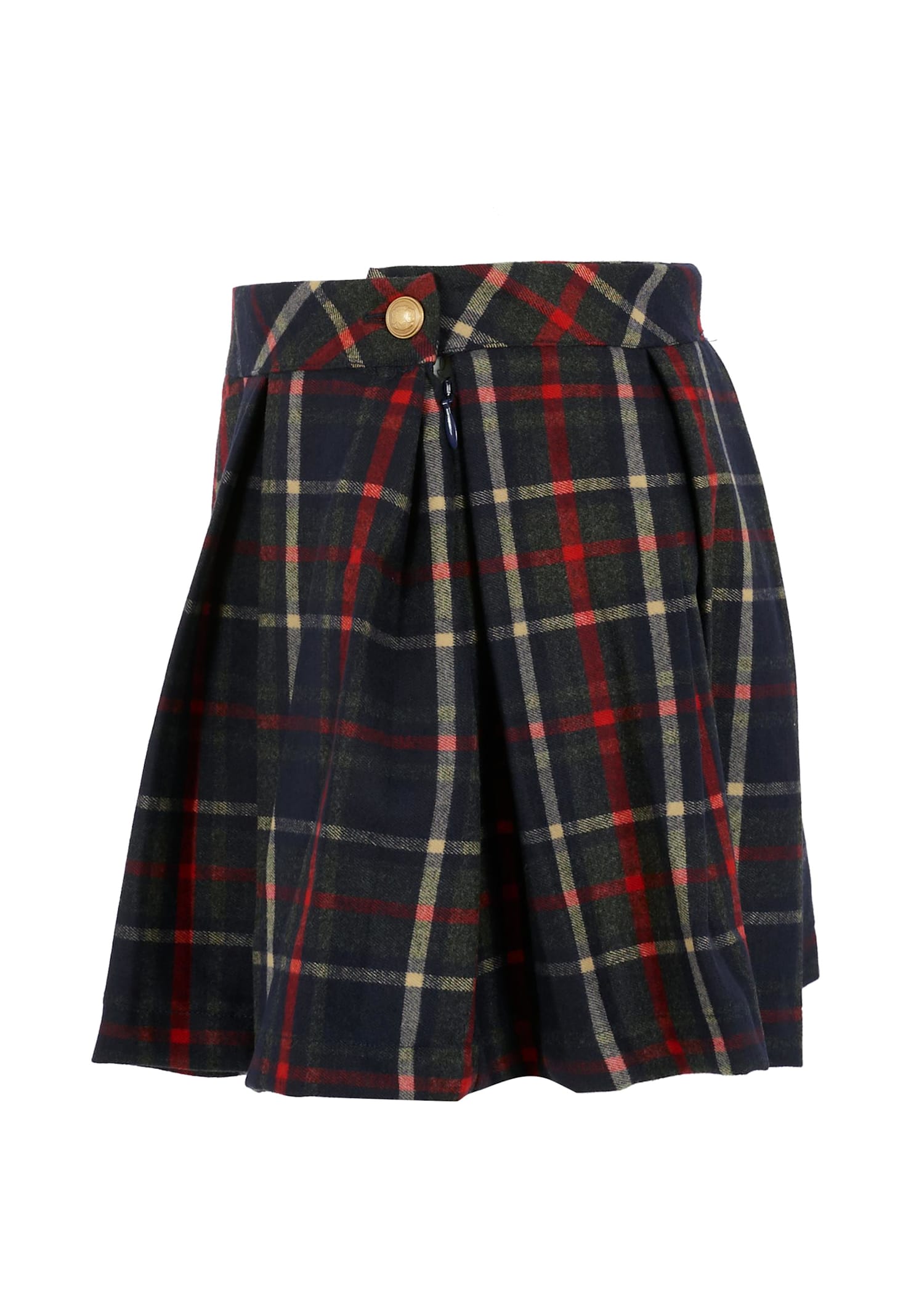 Patachou Pleated Plaid Shorts In Multi