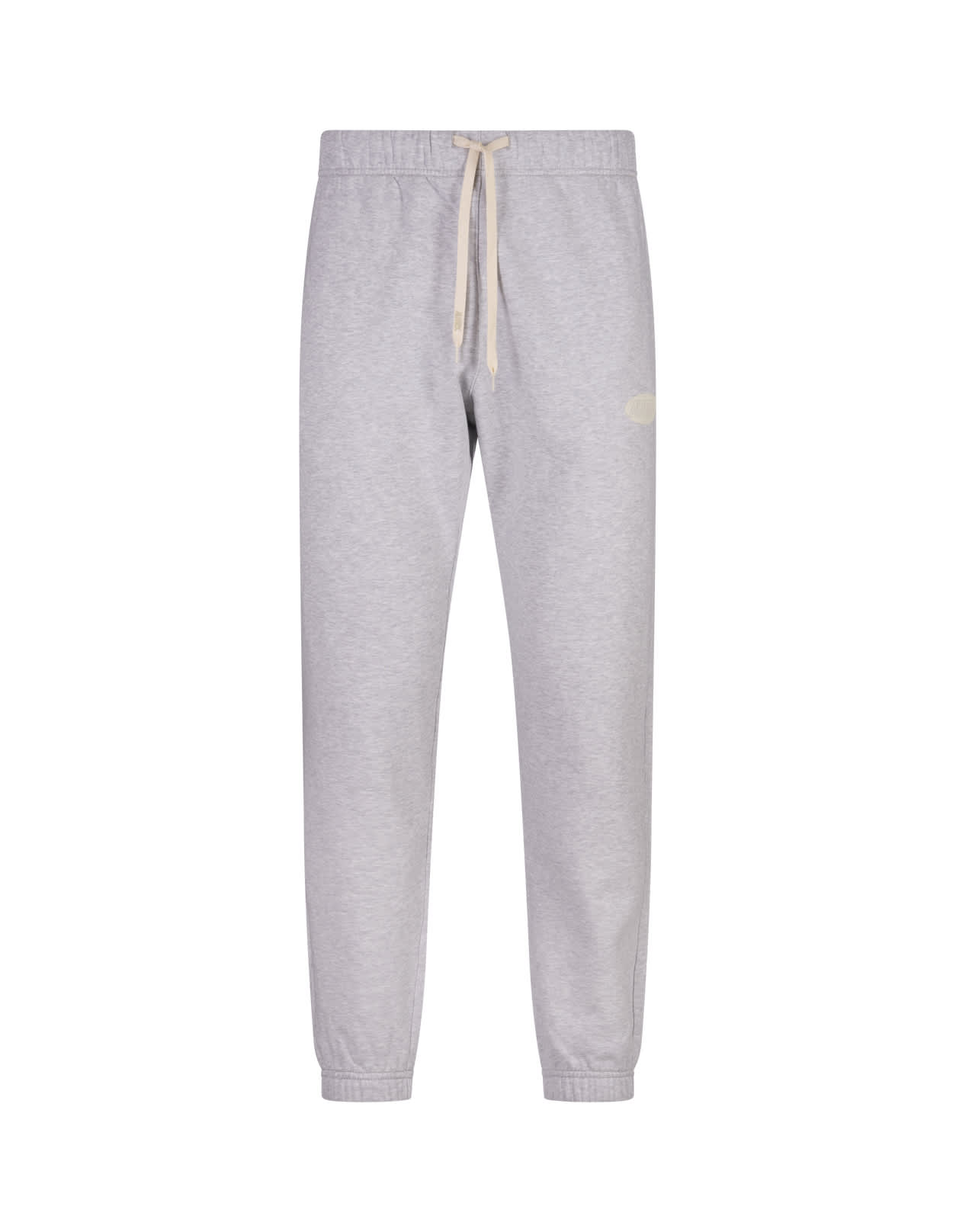 Grey Joggers With Logoed Drawstring