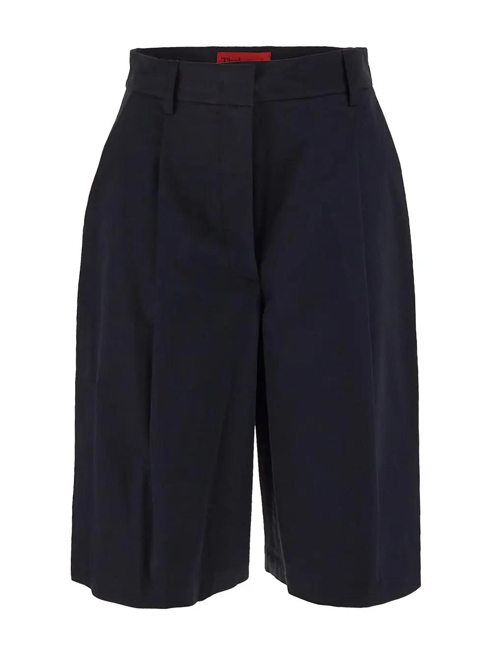 The Latest Wide Black Brenda Bermuda Shorts