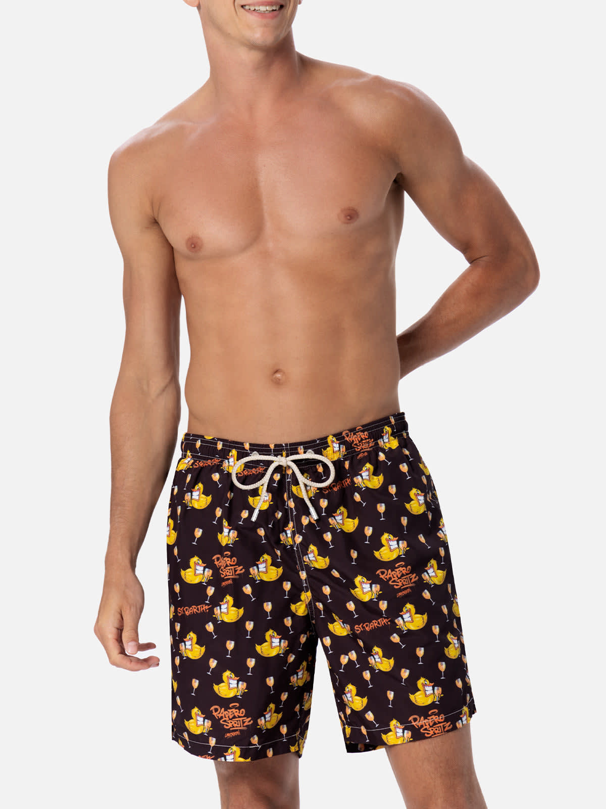 Mc2 Saint Barth X Crypto Puppets Lightning Swim Shorts In Black