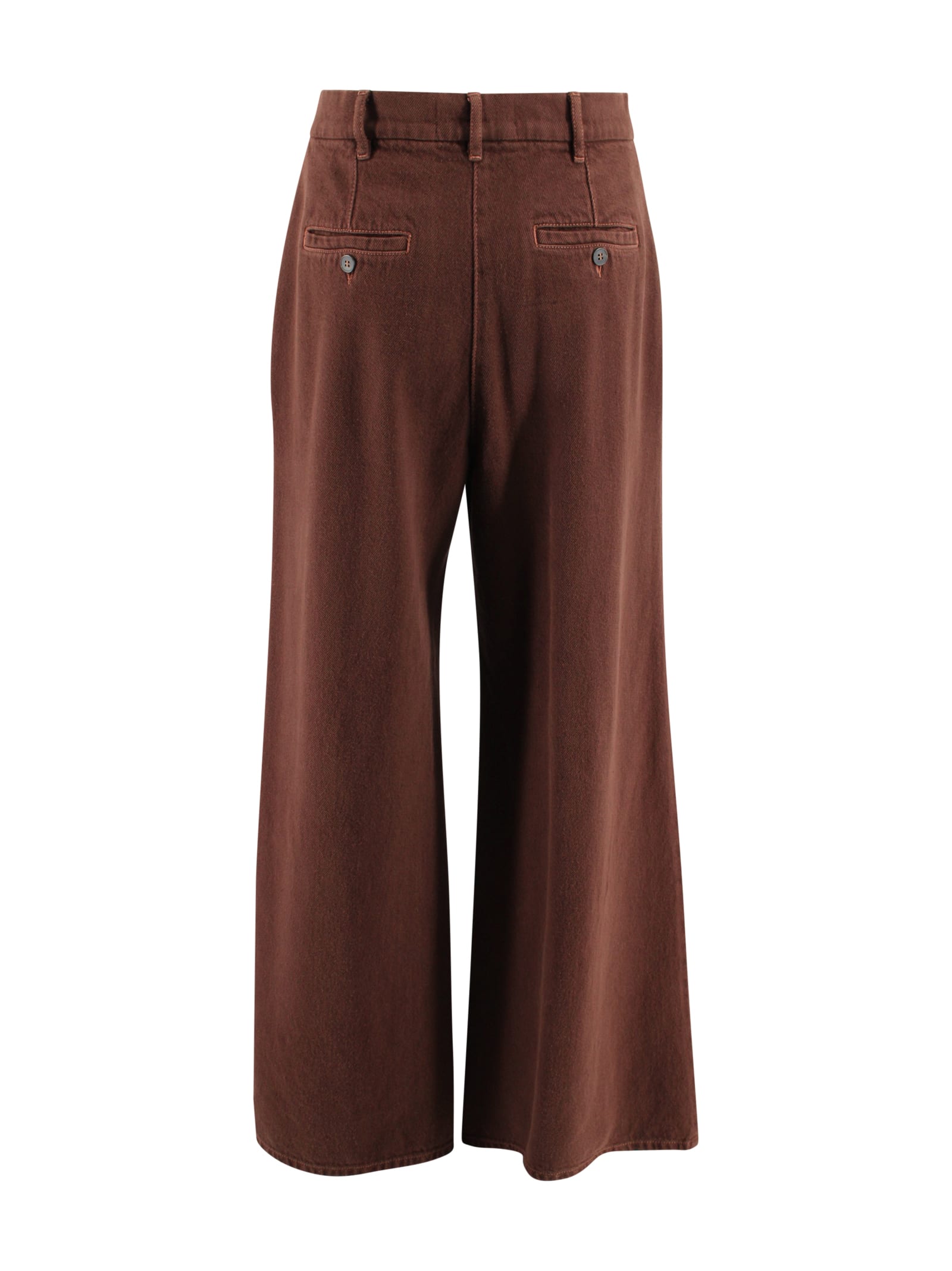 Weekend Max Mara Chocolate Brown Cotton Bull Trousers In Brown