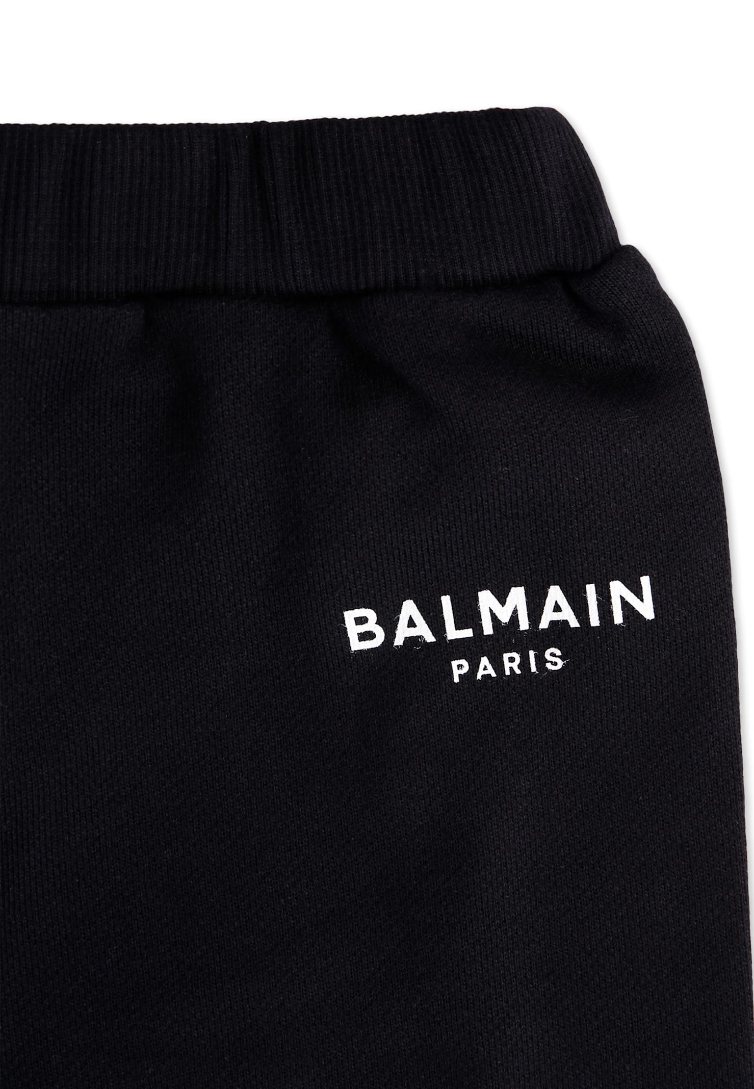 Balmain Black Trousers For Babykids With Logo In Black