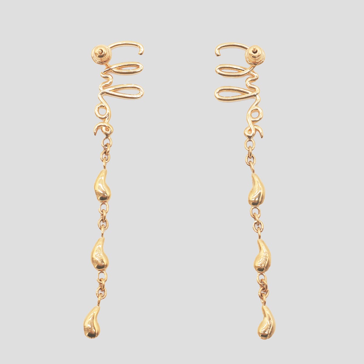 Shop Chloé Gold Tone Brass Earrings In Vintage Gold