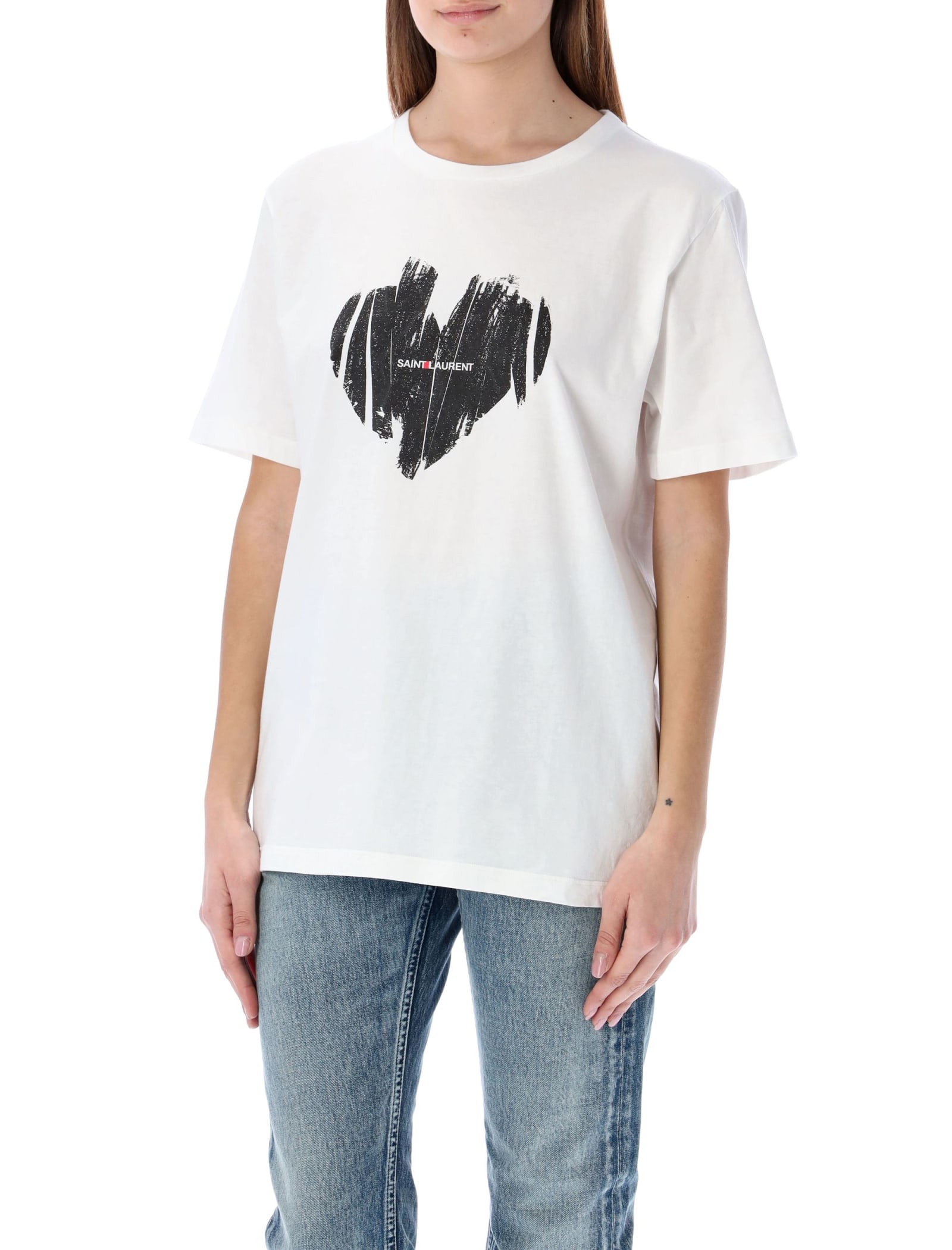 Saint Laurent Logo Heart T-shirt