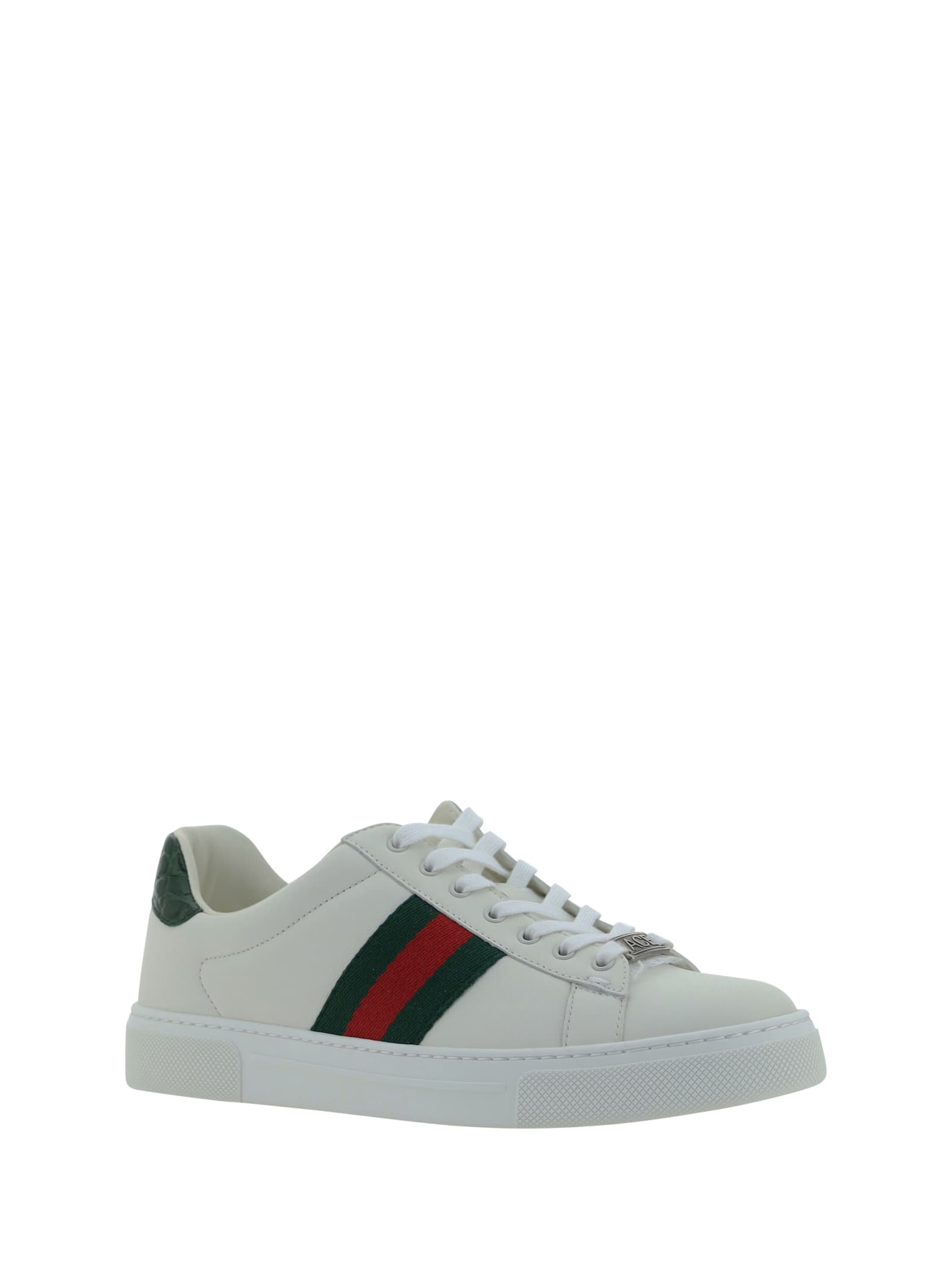 Shop Gucci Sneakers In Gr.whi/vrv/green Ace