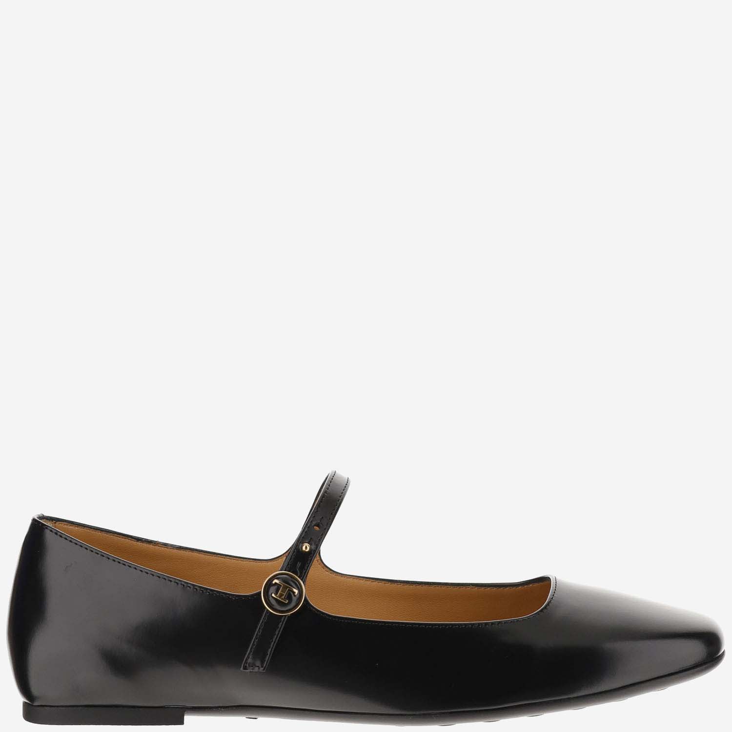 Shop Tod's Ballet Shoes Leather In Black