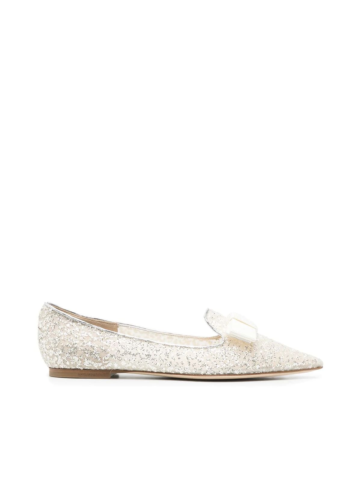 JIMMY CHOO GLITTER TULLE METALLIC NAPPA,GALABBR SILVER SILVER