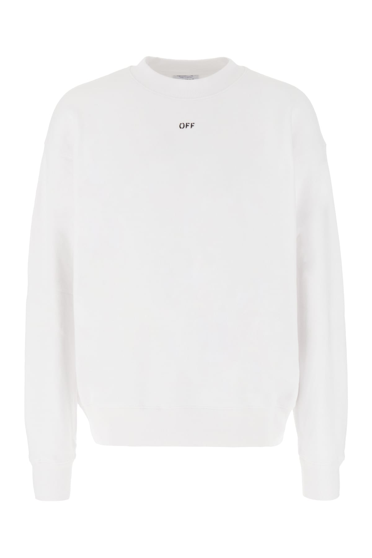 Off-white White Stretch Cotton Sweatshirt In Bianco