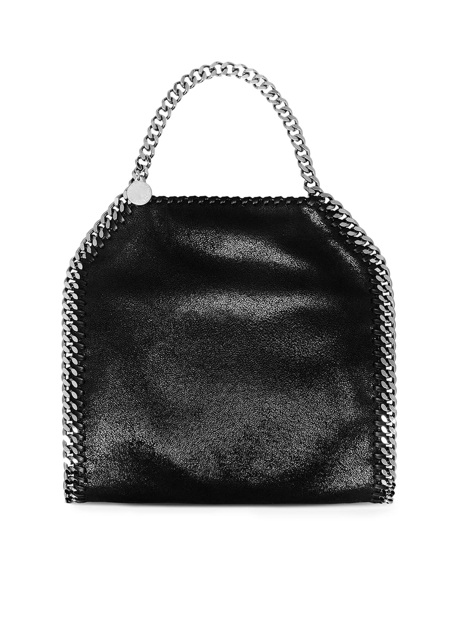 Shop Stella Mccartney Tiny Tote Eco Shaggy Deer In Black