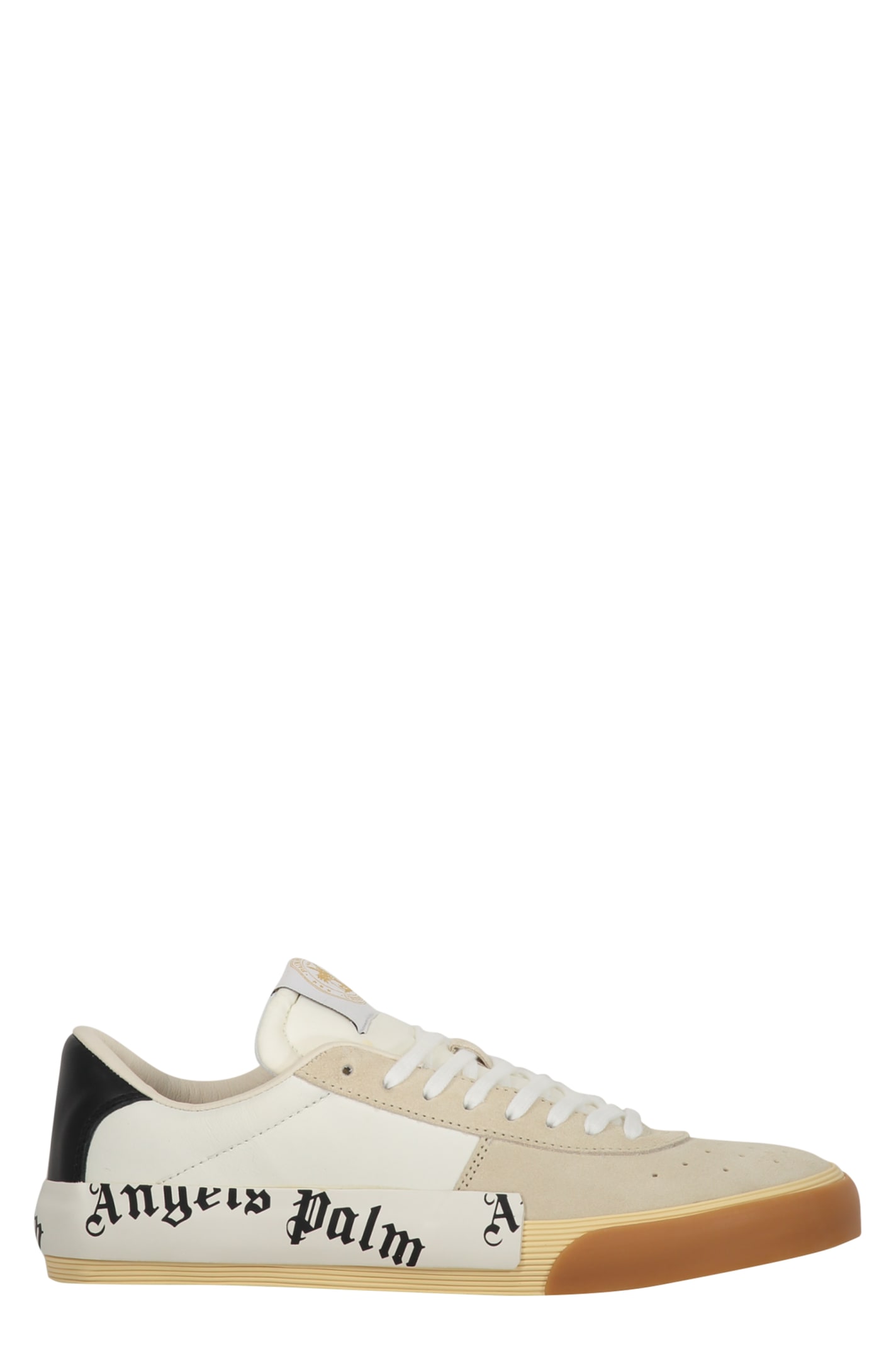 Shop Palm Angels New Vulcanized Suede Low-top Sneakers In White