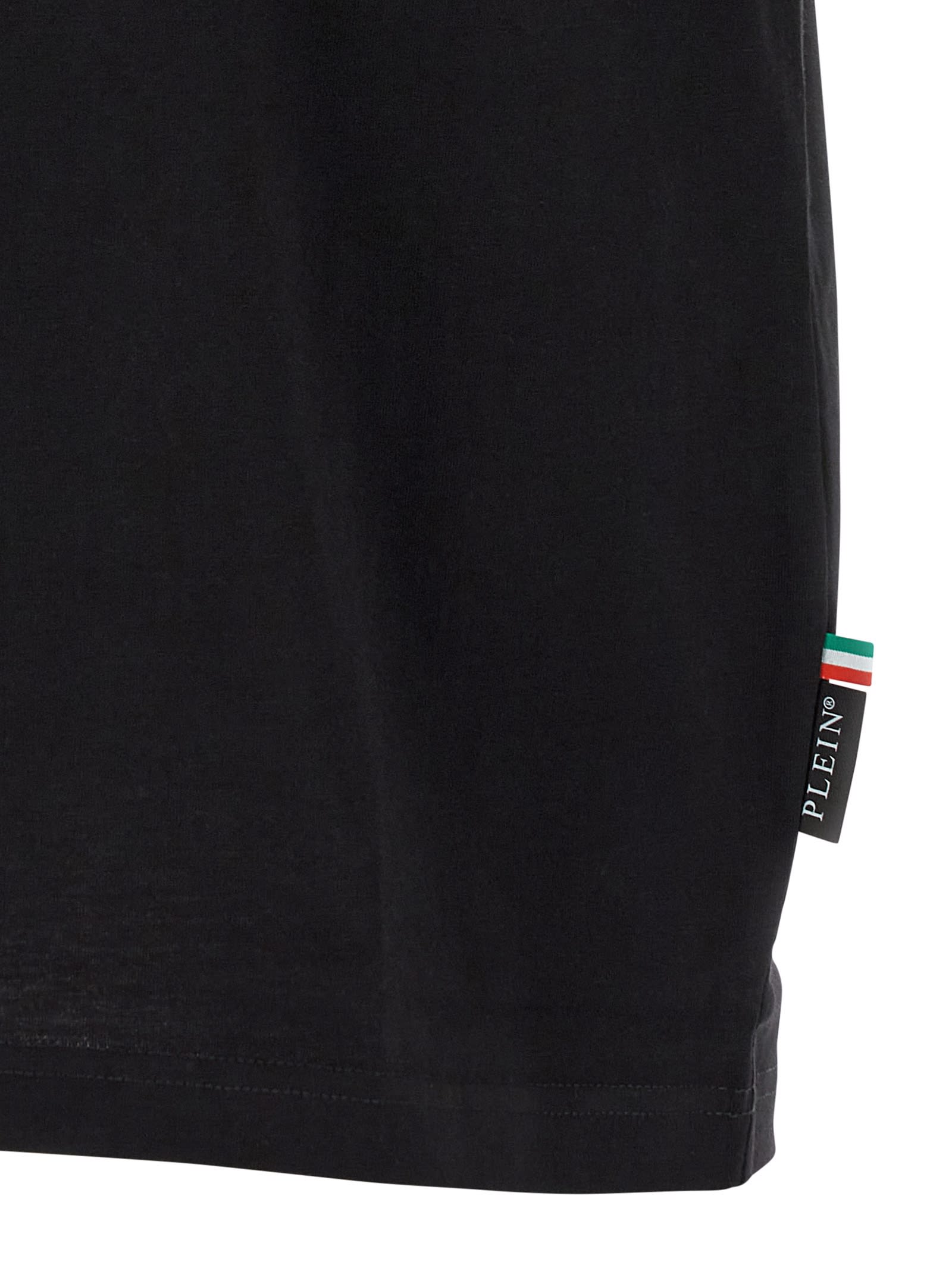 Philipp Plein Crew Neck T-shirt With Print In Black